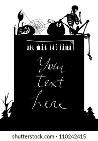 Halloween illustration for banner or invitations.