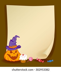 Halloween illustration for banner and invite card