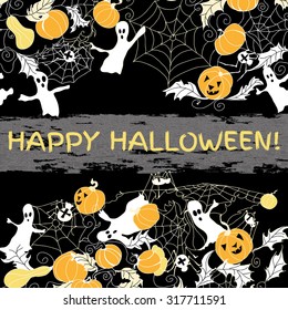 Halloween illustration for banners and invite cards