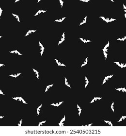 Halloween illustration of bats, Minimalist Halloween pattern with simple bat silhouettes, Halloween pattern, modern design, A repeating pattern featuring  bats, all drawn in a cheerful cartoon style