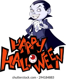 Halloween illustration of cartoon count Dracula