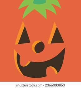 Halloween Illustration. Carved Pumpkin. Scary pumpkin. Halloween art. Creepy pumpkin