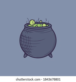 Halloween illustration Cauldron Potion Poison