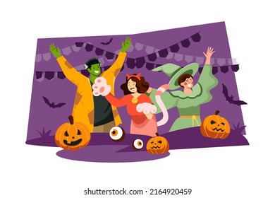 Halloween Illustration concept. Flat illustration isolated on white background