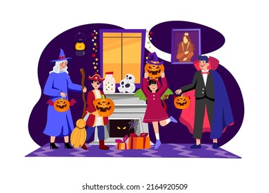Halloween Illustration concept. Flat illustration isolated on white background