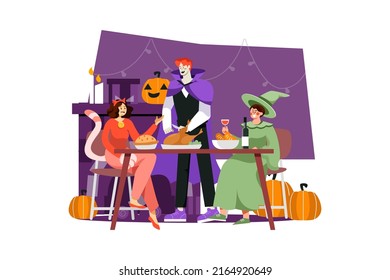 Halloween Illustration Konzept. Flache Illustration einzeln auf weißem Hintergrund