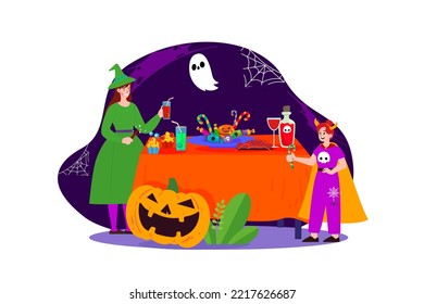 Halloween Illustration concept. Flat illustration isolated on white background