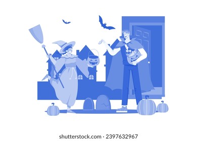 Halloween Illustration concept on a white background