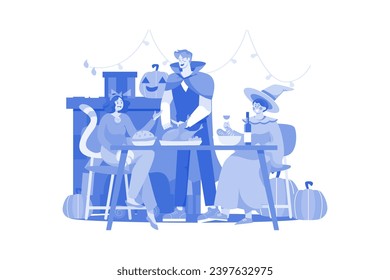 Halloween Illustration concept on a white background