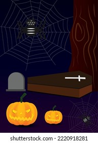 
Halloween illustration Contains devil pumpkins, etc.