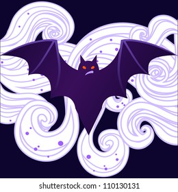 Halloween illustration: cute vector bat