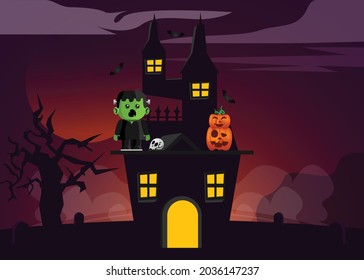 Halloween illustration design background vector