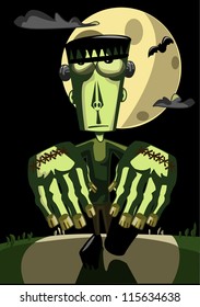 Halloween illustration: Frankenstein Monster