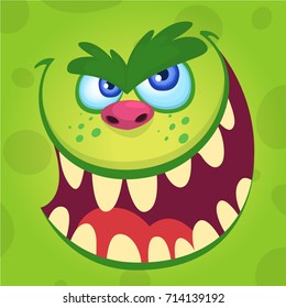 Halloween illustration goblin or troll. Vector illustration of troll face avatar