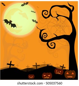Halloween illustration - Graveyard