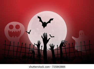 Halloween illustration - Graveyard