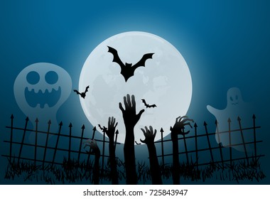 Halloween illustration - Graveyard