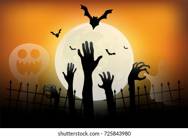 Halloween illustration - Graveyard