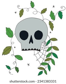 Halloween illustration image. 
Hand drawn image artwork of a halloween elements. 
Simple cute original logo.
Hand drawn vector illustration for posters, cards, t-shirts.