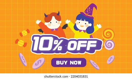 Halloween Illustration, Kid, Cartoon, Banner