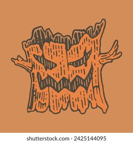 halloween illustration. line art illustration with colors, vector