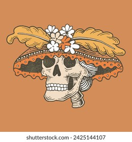 halloween illustration. line art illustration with colors, vector