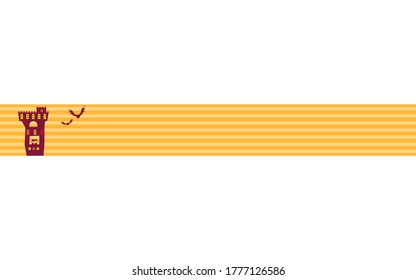 Halloween illustration of old castle banner without logo
Vector illustration