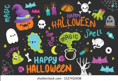Halloween illustration pack vectors by Phox.