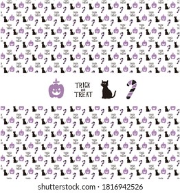 Halloween illustration pattern set purple