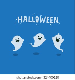 Halloween illustration. Poster, flyer, banner or background for Halloween Party Night. Flat design, vector illustration.