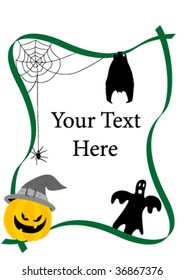 Halloween illustration with pumpkin and ghost