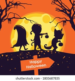 Halloween Illustration For Scary party night.