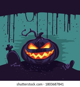 Halloween Illustration For Scary party night.