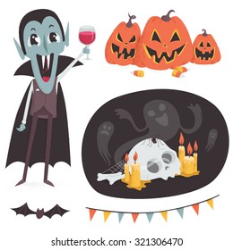 Halloween illustration set