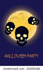 Halloween Illustration With The Skulls