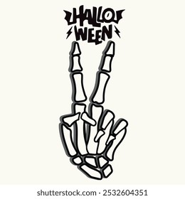 Halloween illustration with slogan. Hand drawn spooky graphic. Vector graphic design for t-shirt.