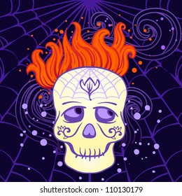 Halloween illustration: Sugar Skull design element in vector