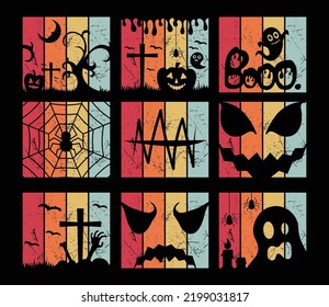 Halloween illustration for t-shirts, mugs, bags, stickers, backgrounds, posters, and other print items.
