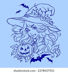 Halloween illustration vector for card, illustration, decoration