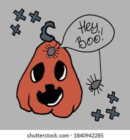Halloween illustration vector collection. Cute clip art set in spooky theme. Autumn October holiday seasonal graphic elements design. Cartoon drawing in simple flat style halloween theme in vector.