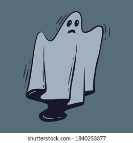 Halloween illustration. Vector hand drawn ghost. EPS10