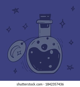 Halloween illustration. Vector hand drawn potion jar. EPS10