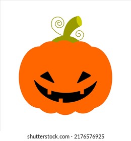 Halloween illustration. Vector orange pumpkin with a smile