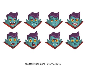 halloween illustration vector vampire emotions minimal set