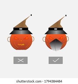 Halloween illustration wearing a correct Covid-19 protective mask