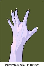 Halloween-Illustration einer Zombie-Hand