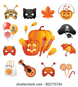Halloween illustrations and icons set.