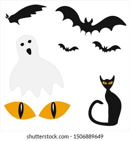 halloween image icons vector set