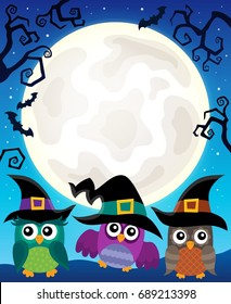 Halloween image with owls theme 4 - eps10 vector illustration.