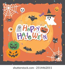 Halloween image vector illustration. .Cute ghosts.